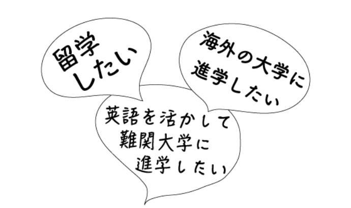 「留学したい」「海外の大学に進学したい」「英語を活かして難関大学に進学したい」